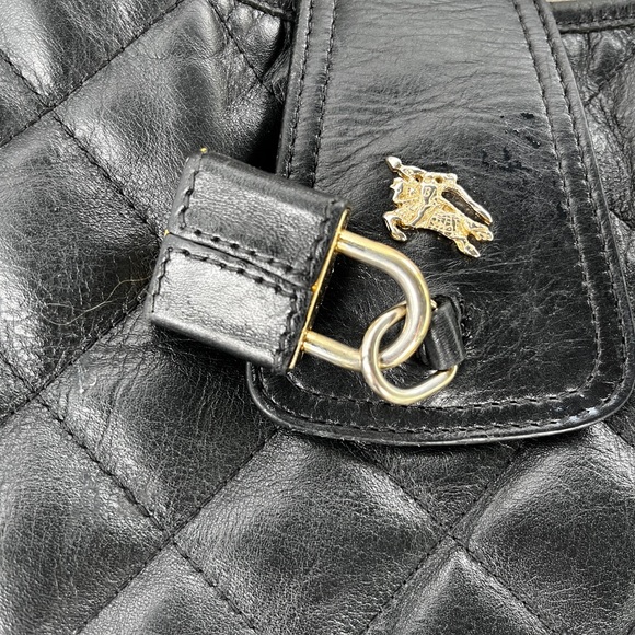 Burberry Black Quilted Full Leather Hobo Purse - Picture 5 of 10